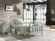 Set Pat Metalic și Noptieră, Verde Olive, 90 x 200 cm (Metal) – BRONXX – Vipack