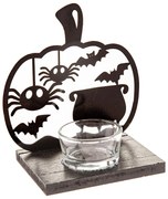 Sfeșnic din lemn cu model de Halloween Happy Halloween – Dakls