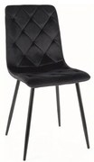 Scaun Bucatarie Si Dining JERRY Catifea Negru BLUVEL 19