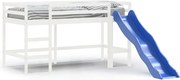 vidaXL Pat etajat de copii cu scară, alb, 80x200 cm, lemn masiv pin