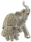 Elefanti decor din rasina Silver Golden 16cm x 11cm x 19cm