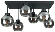Lustră aplicată NESSA 6xE27/60W/230V negru/negru fumuriu