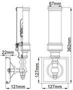 Aplică LED pentru baie PAYNE 1xG9/3W/230V IP44 Elstead FE-PAYN-OR1-BATH