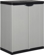 vidaXL Dulap de depozitare grădină, cu 1 raft, gri/negru, 68x40x85 cm