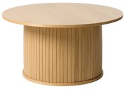 Măsuță de cafea în culoare naturală rotundă cu aspect de lemn de stejar ø 90 cm Nola – Unique Furniture