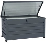 Outsunny Cutie de Depozitare pentru Exterior de 331 Litri cu Roți, Organizator Spațios din Oțel Galvanizat, pentru Terasă și Grădină | Aosom Romania