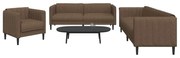 vidaXL Set de canapele, 3 piese, maro, textil