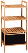 Kesper 19438 Raft din bambus cu coș, 93,5 x 44 x34 cm