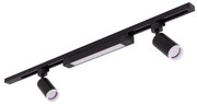 Spot LED pentru șină TRACER, 2xGU10/10W/230V + LED/20W, 1 m, negru