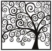 Decoratiune de perete neagra din metal, 100x1x100 cm, Tree Mauro Ferretti