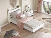 Pat de o persoană 100 cm Nimelo 6 (alb) (cu somieră). 1094843