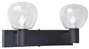 Aplica de perete pentru baie POLA 2xG9/5W/230V IP44 negru/sticlă transparentă
