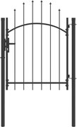 vidaXL Poartă de grădină cu blocare Gri 125 x 100 cm Oțel