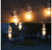 Instalație LED de Crăciun de exterior CONE FILAMENT 20xE10 19m transparent/alb cald IP44