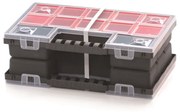 Organizator cu două case 28,7 × 18,6 × 10 cm, cutii, roșu