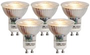 Set de 5 becuri LED GU10 Filament Flacără 1W 80lm 2200K