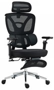 METACHAIR FOAM SEAT Scaun ergonomic, cotiere 6D, suport lombar reglabil, spătar reglabil înălțime, tetieră 2D, suport picioare, mecanism multifunctional inclinare/blocare, pivotant, Mesh, Negru