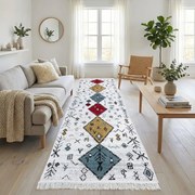 Traversa hol tesuta traditional, 80x300 cm, 2 fete, model rustic modern