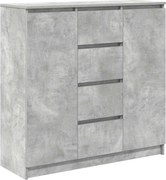 vidaXL Bufetă cu sertare Gri beton 100,5x35x98,5 cm Lemn prelucrat