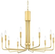 Candelabru design minimalist BRIGITTE alama antichizata, cu 10 surse de lumina