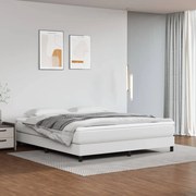 vidaXL Cadru de pat, alb, 160x200 cm, piele ecologică
