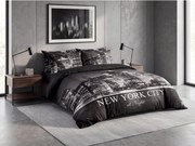 Lenjerie de pat din bumbac CITY LIGHTS, gri inchis Dimensiune lenjerie de pat: 2 ks 60 x 70 cm | 240 x 200 cm