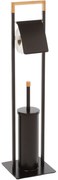Suport pentru hârtie igienică cu perie Spirella Chic 75 x 19 x 19 cm, negru