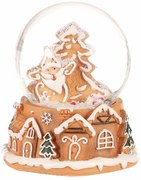 Glob de zăpadă de Crăciun Moș Crăciun din turtădulce, poliresin , 9 cm