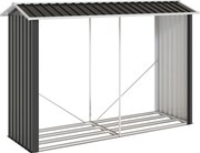 Outsunny Suport de Lemne cu Structură din Oțel Galvanizat 240x86x160cm Negru | Aosom Romania