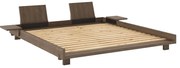 Pat matrimonial maro din lemn de pin cu somieră 180x200 cm Social – Karup Design