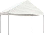 vidaXL Foișor cu acoperiș, alb, 4,08x2,23x3,22 m, polietilenă