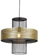 Lampă pendant de design aurie cu negru 50 cm - Tess