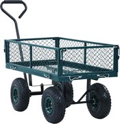 vidaXL Cărucior manual de grădină, verde, 250 kg