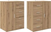 vidaXL Bufeturi Corona 2 pcs Stejar Artizanal 59 x 39 x 80 cm