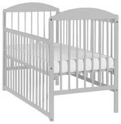 Patut din lemn masiv 120x60 cm Orella gri cu laterala culisanta, lemn masiv de pin, conform EN71