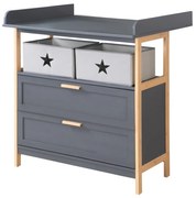 Comodă de copii gri antracit joasă 87x75 cm Berlin – Roba