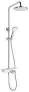 Aqualine - Set de duș cu baterie, crom lucios/alb