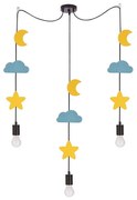 Lampă suspendată pentru copii TRIO 3xE27/20W/230V galben/albastru