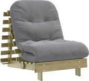 vidaXL Canapea futon cu saltea, 70x206x11 cm, lemn de pin tratat