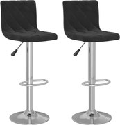 vidaXL Scaune de bar, 2 buc., negru, catifea