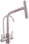 Baterie bucatarie lebada , cu trei cai ,inox satinat TRENDY S