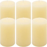 Set de lumânări rustice, 11,5 cm, Ø 6,8 cm, crem, 6 buc