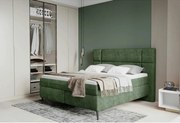 Pat boxspring LUCIO 140x200, personalizabil, cu saltele si topper