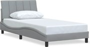 vidaXL Cadru de pat fără saltea, Hanko, gri deschis, 100x200 cm, textil