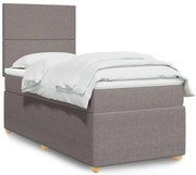 vidaXL Pat box spring cu saltea, gri taupe, 80x200 cm, textil