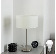 Lampă LED de masă Eglo TUNJA 1xE27/60W/230V 38,5 cm crom mat/alb