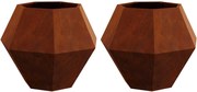 vidaXL Jardinieră 2 pcs Ruginit 75 x 75 x 60 cm