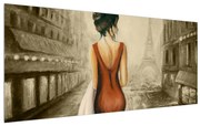 Tablou cu femeie și turnul Eiffel (120x50 cm), în 40 de alte dimensiuni noi