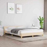 vidaXL Cadru de pat fără saltea, crem, 140x200 cm, textil