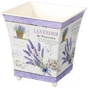 Recipient tablă de ghiveci Lavandă, 12x 13 x 12 cm